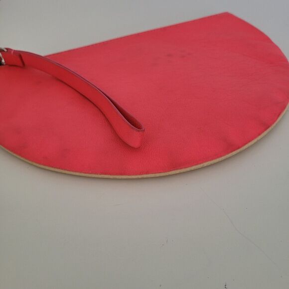 Rebecca Minkoff X By Rosie Jane Feminist Leather Tan Pink Wristlet Zip Half Moon - Picture 8 of 9